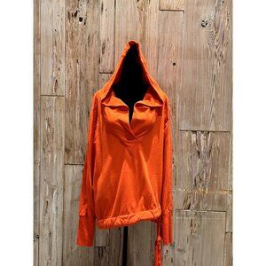 ROQUE ITALY WOMEN'S OVERSIZED V NECK ATHLEISURE SIDE TIE LONG HOODIE SHORT DRESS